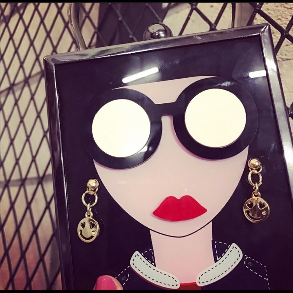 Fashion acrylic rectangular crossbody hand bag - Picture 2 of 5